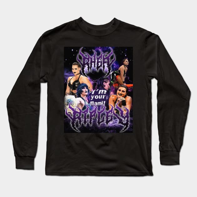 Bootleg Style Rhea Ripley Tribute Long Sleeve T-Shirt by Meat Beat